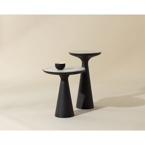 Chizu 25.5 X 14.75 inch White / Bronze Nesting End Tables, Set Of 2